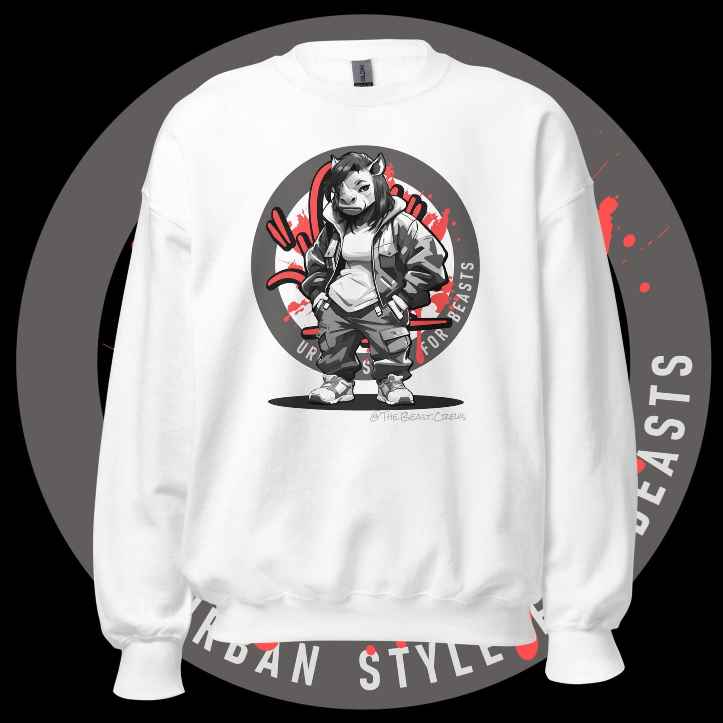 Rhino Queen Grayscale - Unisex Sweatshirt