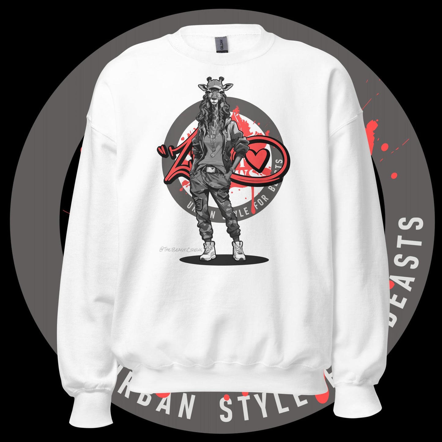 Giraffe Queen Grayscale - Unisex Sweatshirt