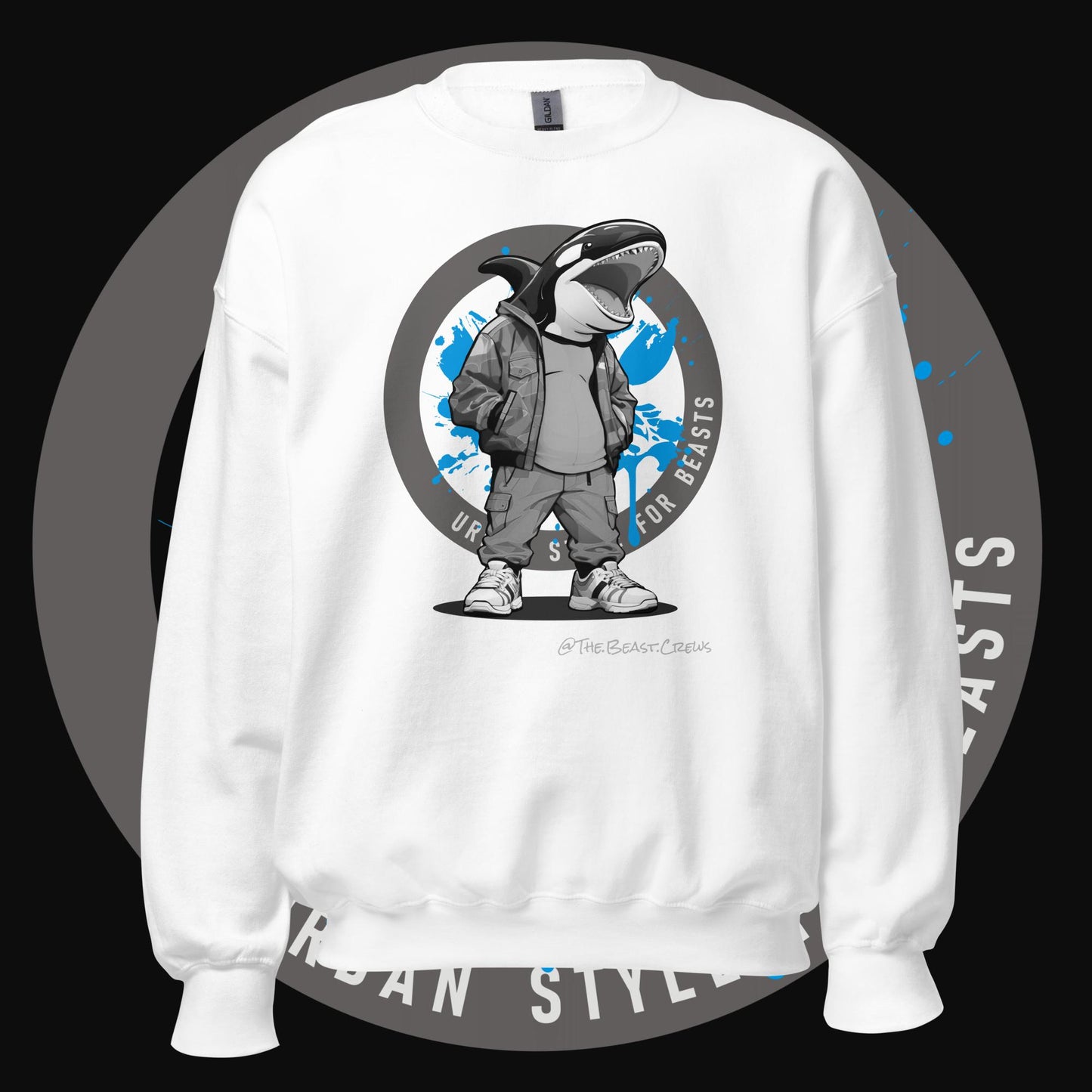 Killer Whale Grayscale - Unisex Sweatshirt