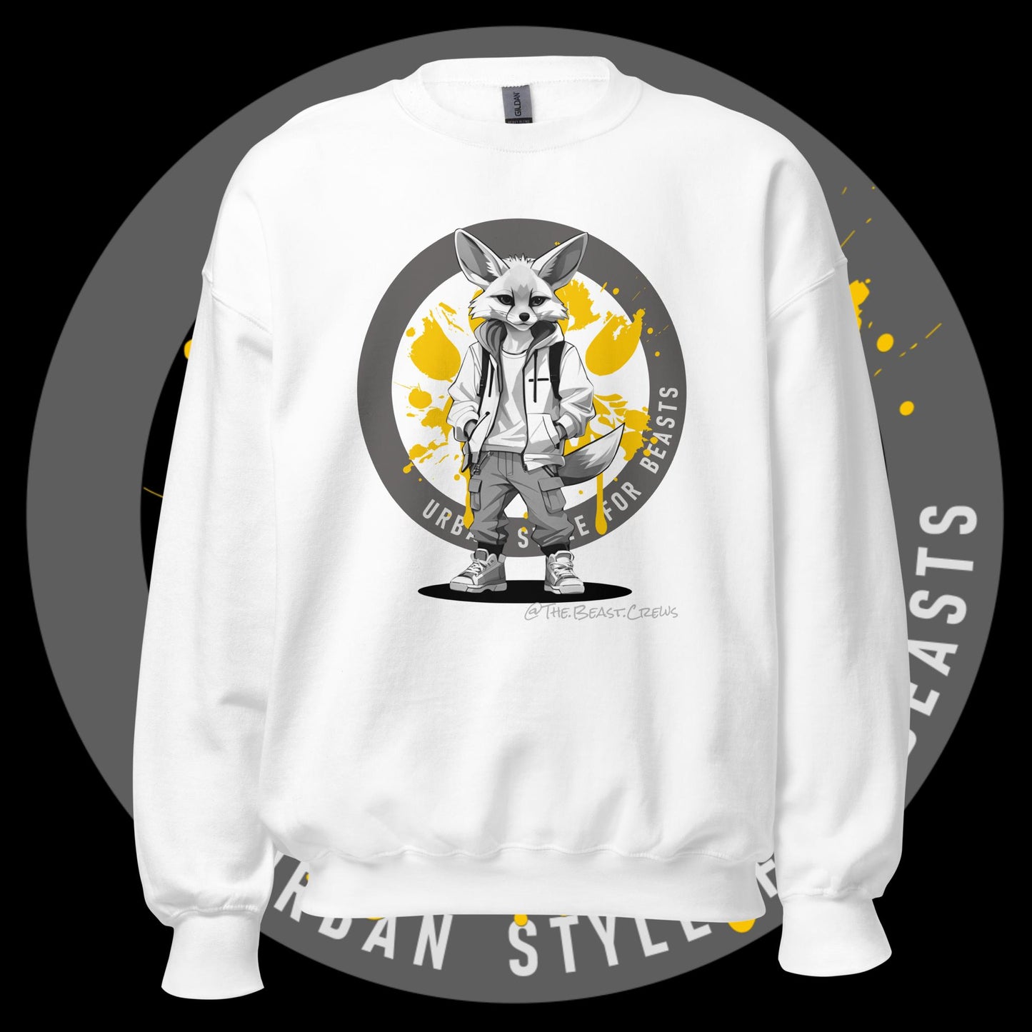 Unisex Sweatshirt - Fenec Fox Grayscale