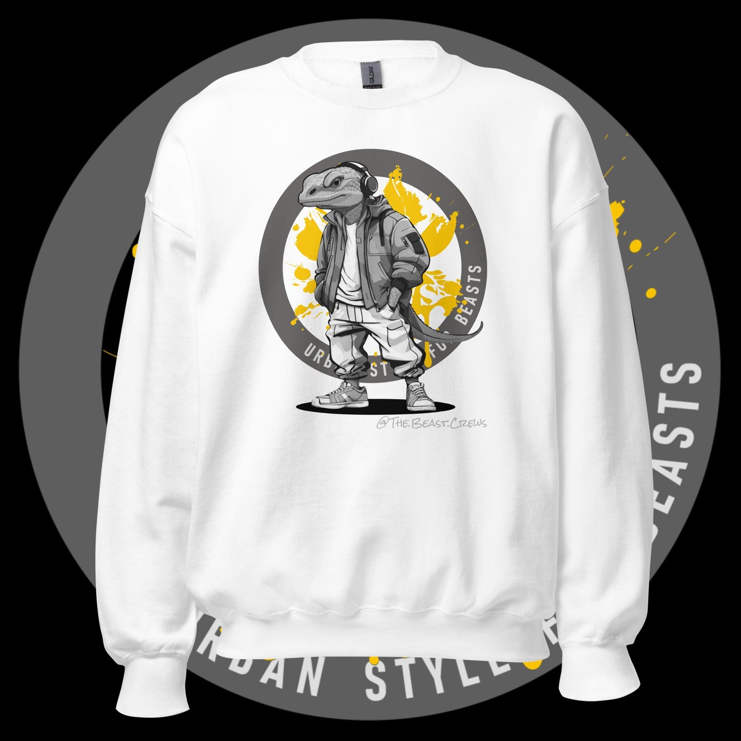 Unisex Sweatshirt - Monitor Lizard Grayscale