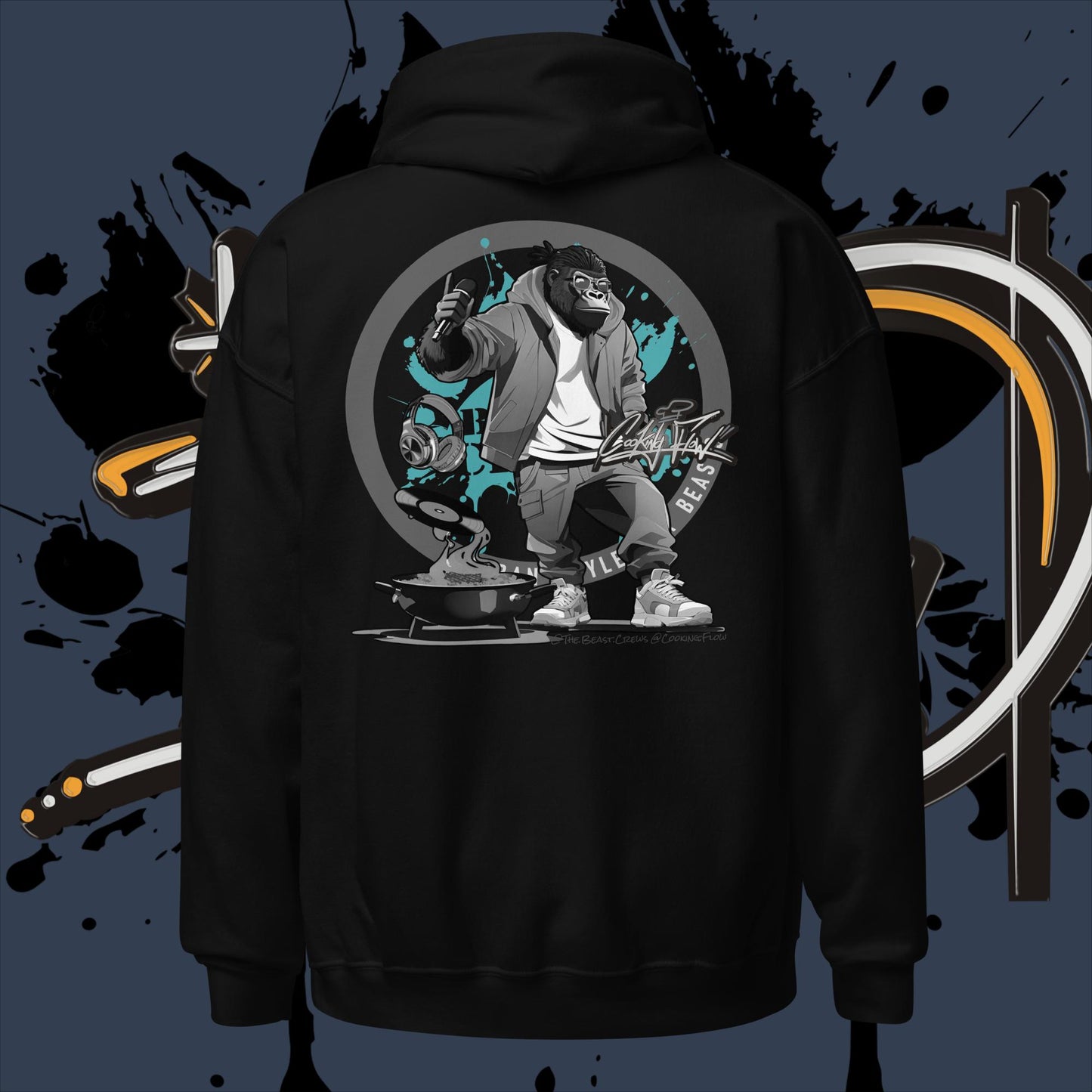 Cooking Flow Grayscale - Unisex Hoodie