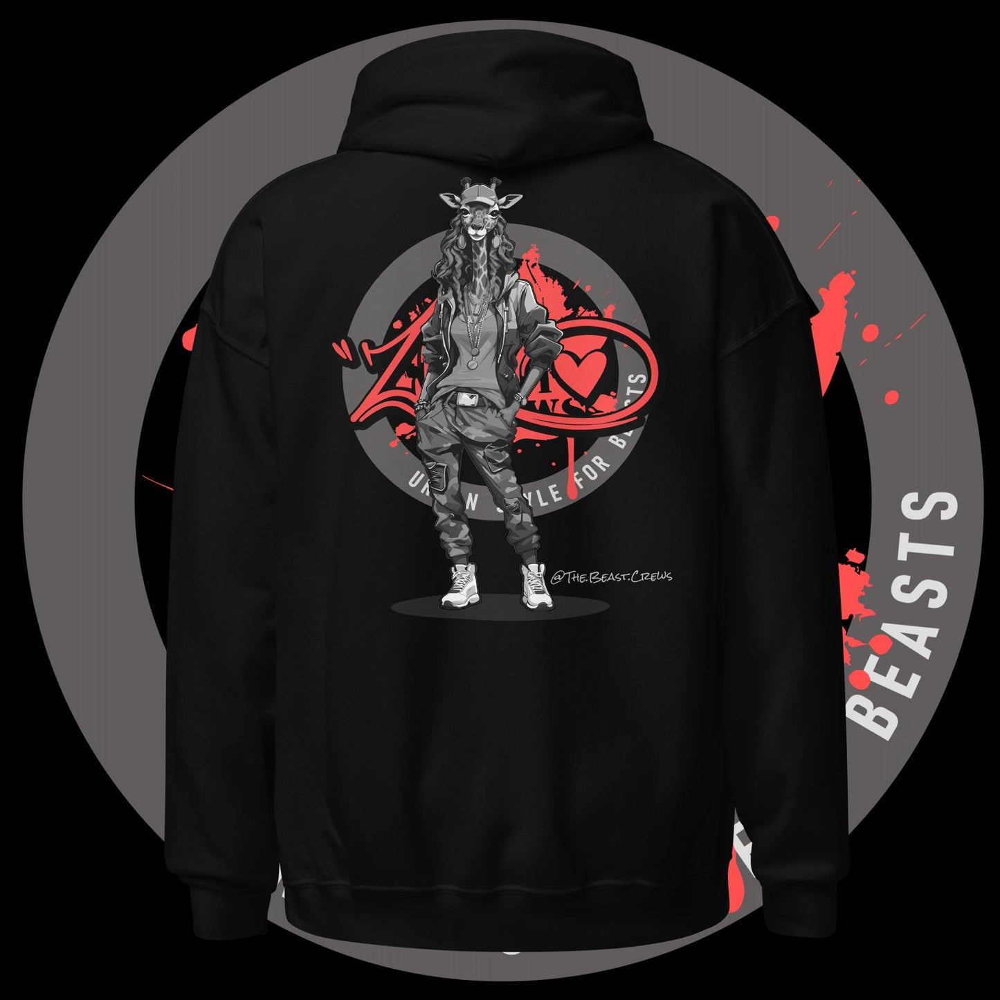 Giraffe Queen Grayscale - Unisex Hoodie