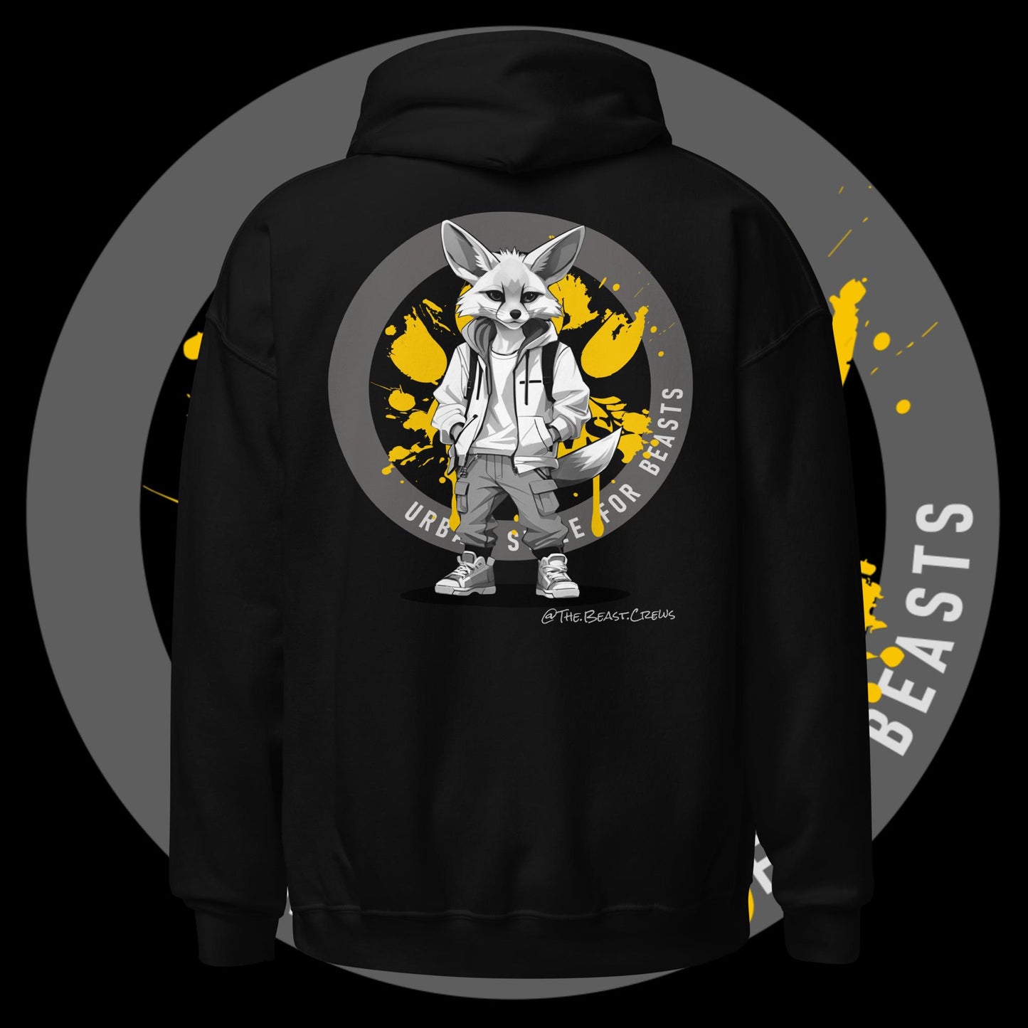 Unisex Hoodie - Fenec Fox Grayscale