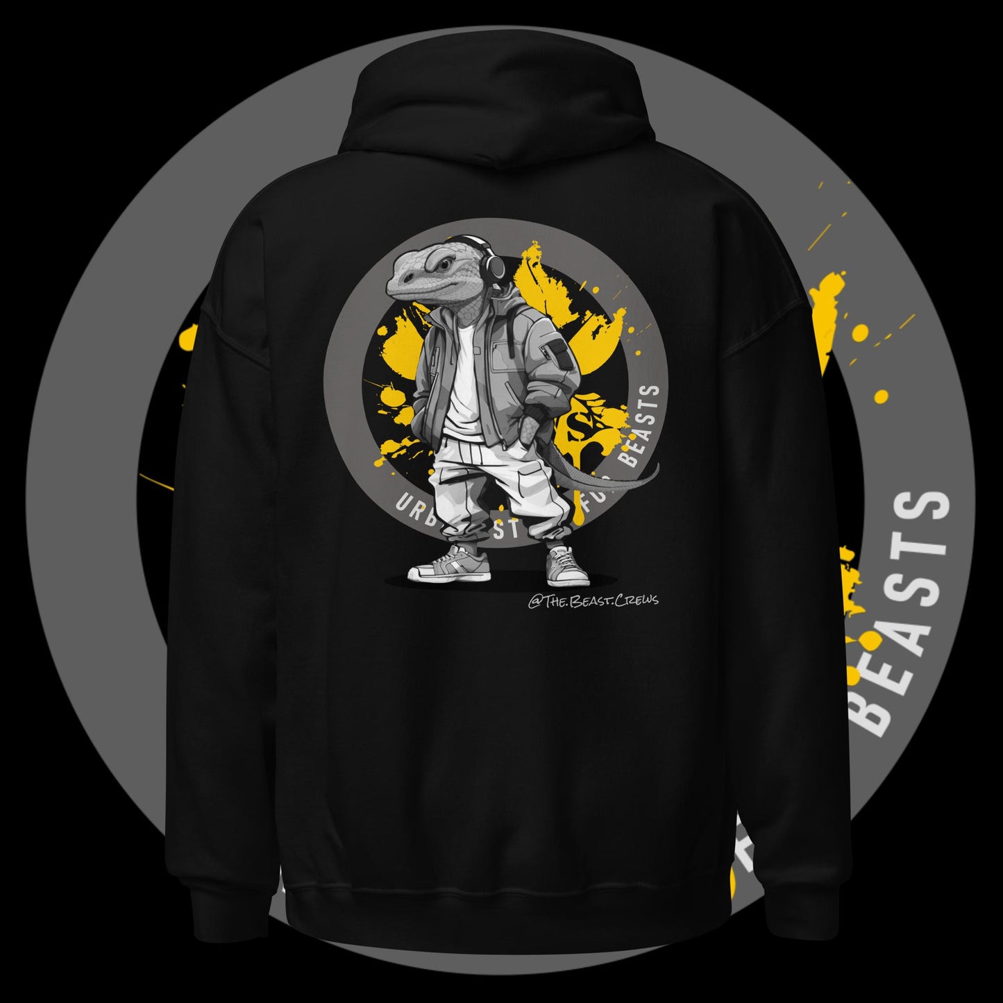 Unisex Hoodie - Monitor Lizard Grayscale