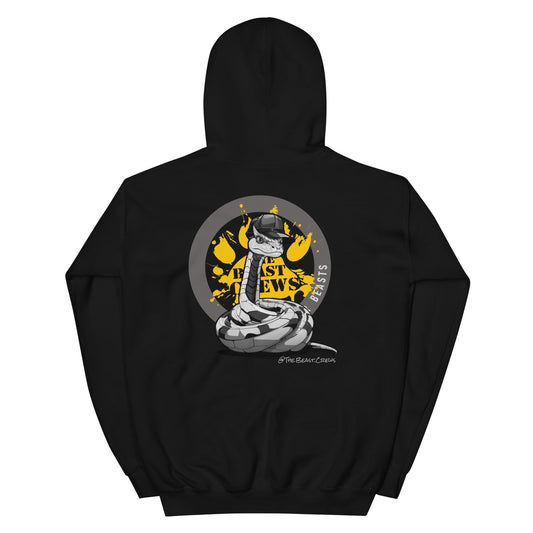 Unisex Hoodie - Horned Viper Grayscale