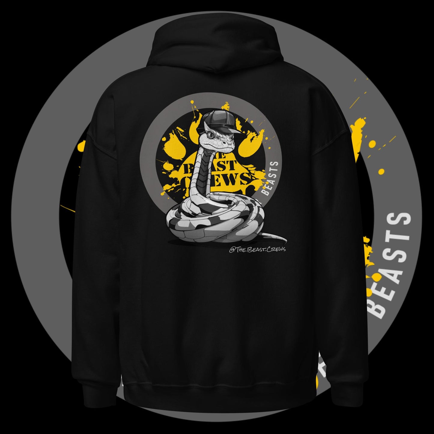 Unisex Hoodie - Horned Viper Grayscale