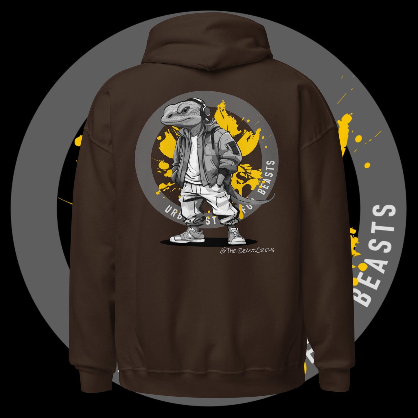 Unisex Hoodie - Monitor Lizard Grayscale