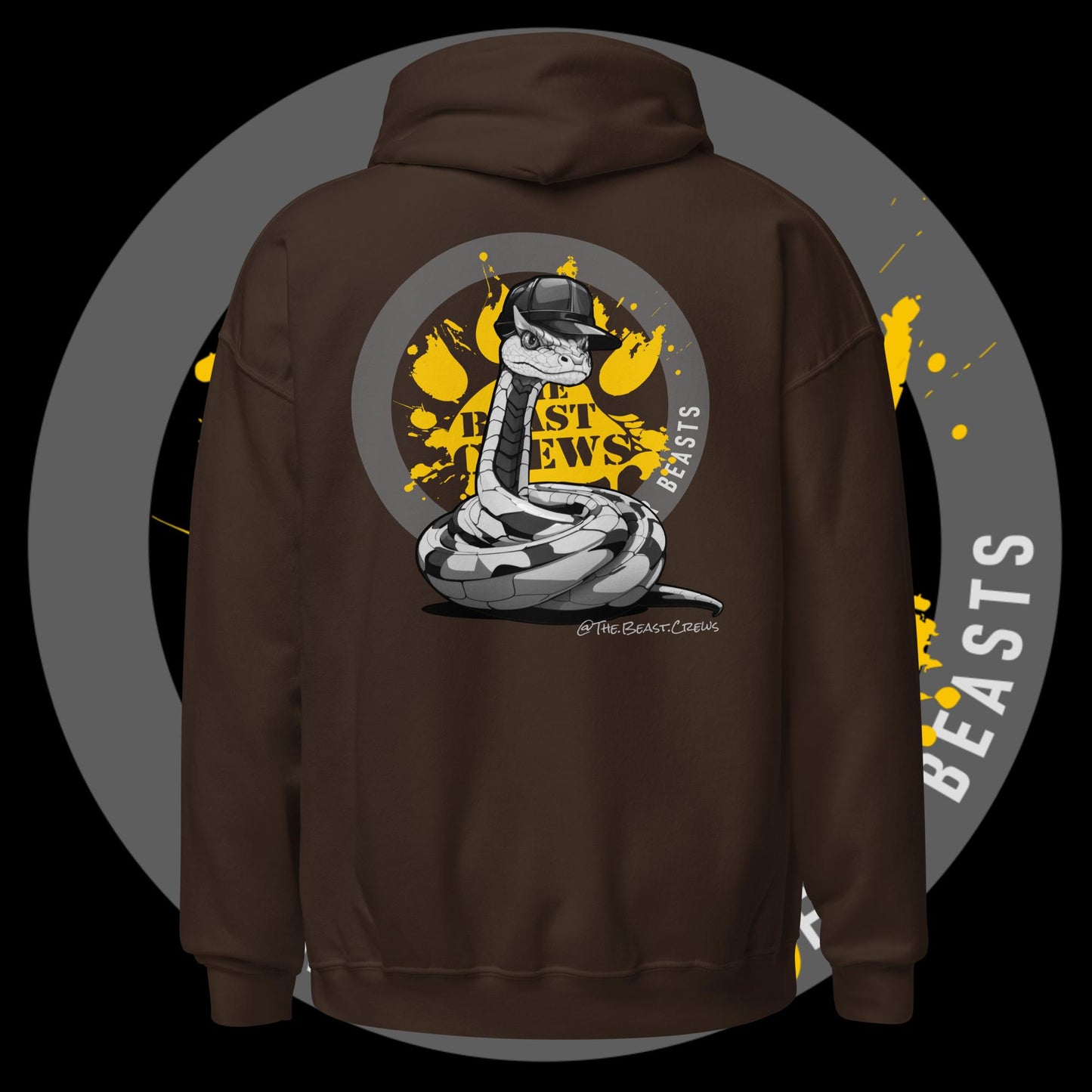 Unisex Hoodie - Horned Viper Grayscale