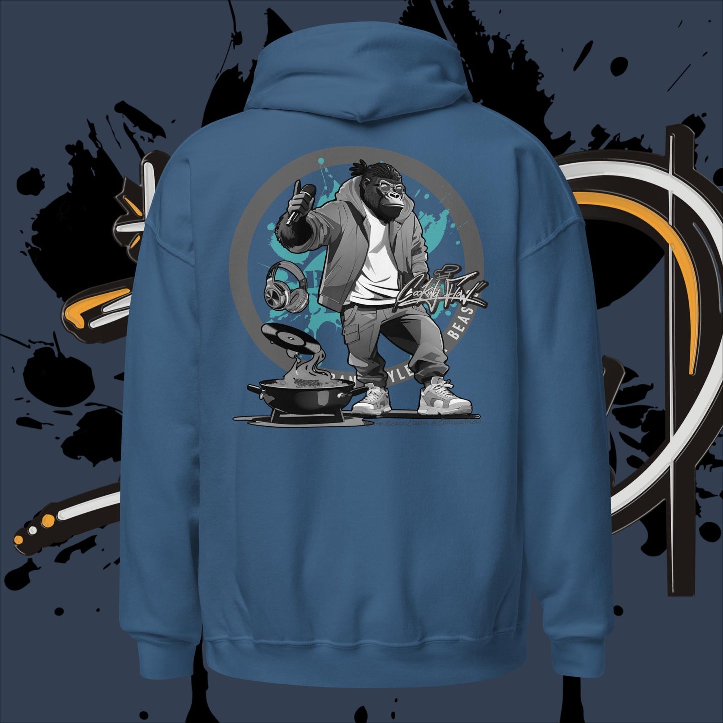 Cooking Flow Grayscale - Unisex Hoodie