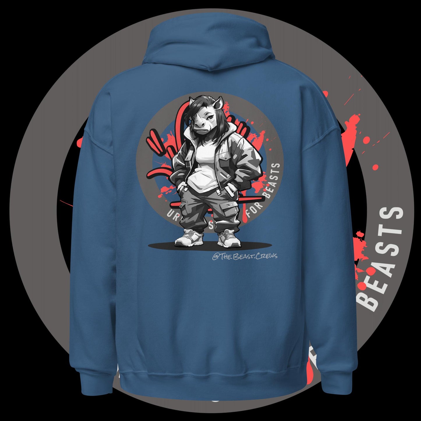Rhino Queen Grayscale - Unisex Hoodie