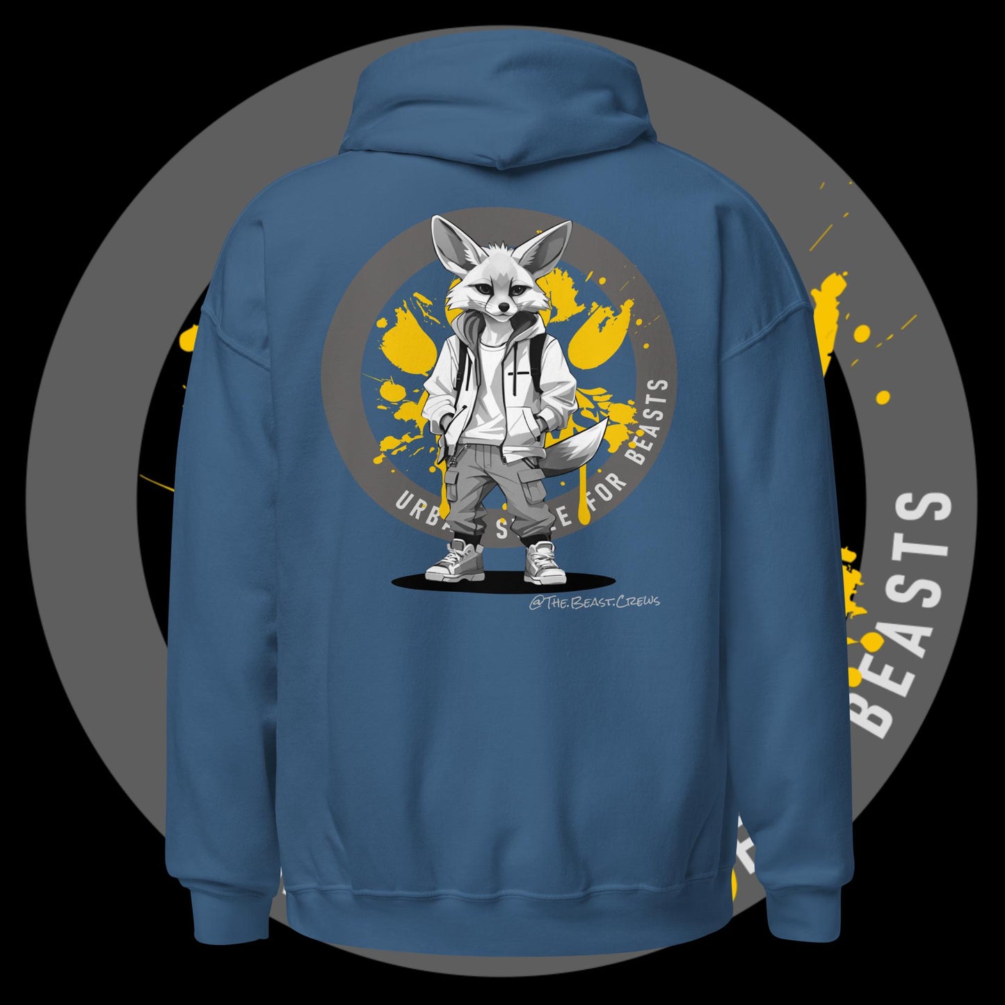 Unisex Hoodie - Fenec Fox Grayscale