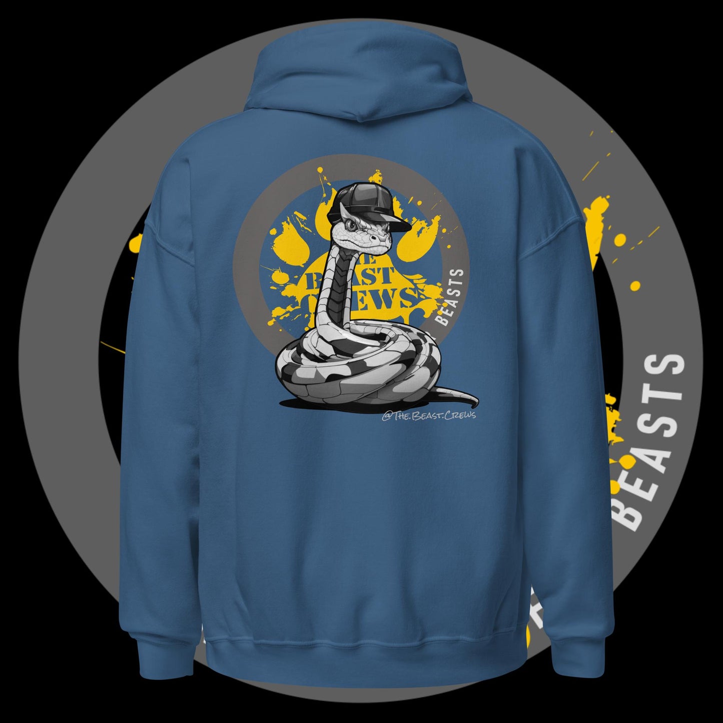 Unisex Hoodie - Horned Viper Grayscale