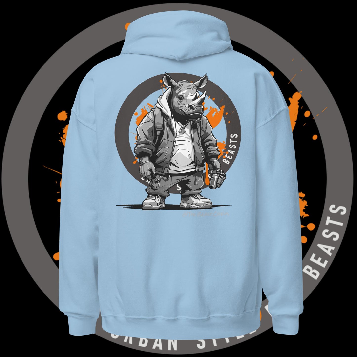 Rhino Grayscale - Unisex Hoodie