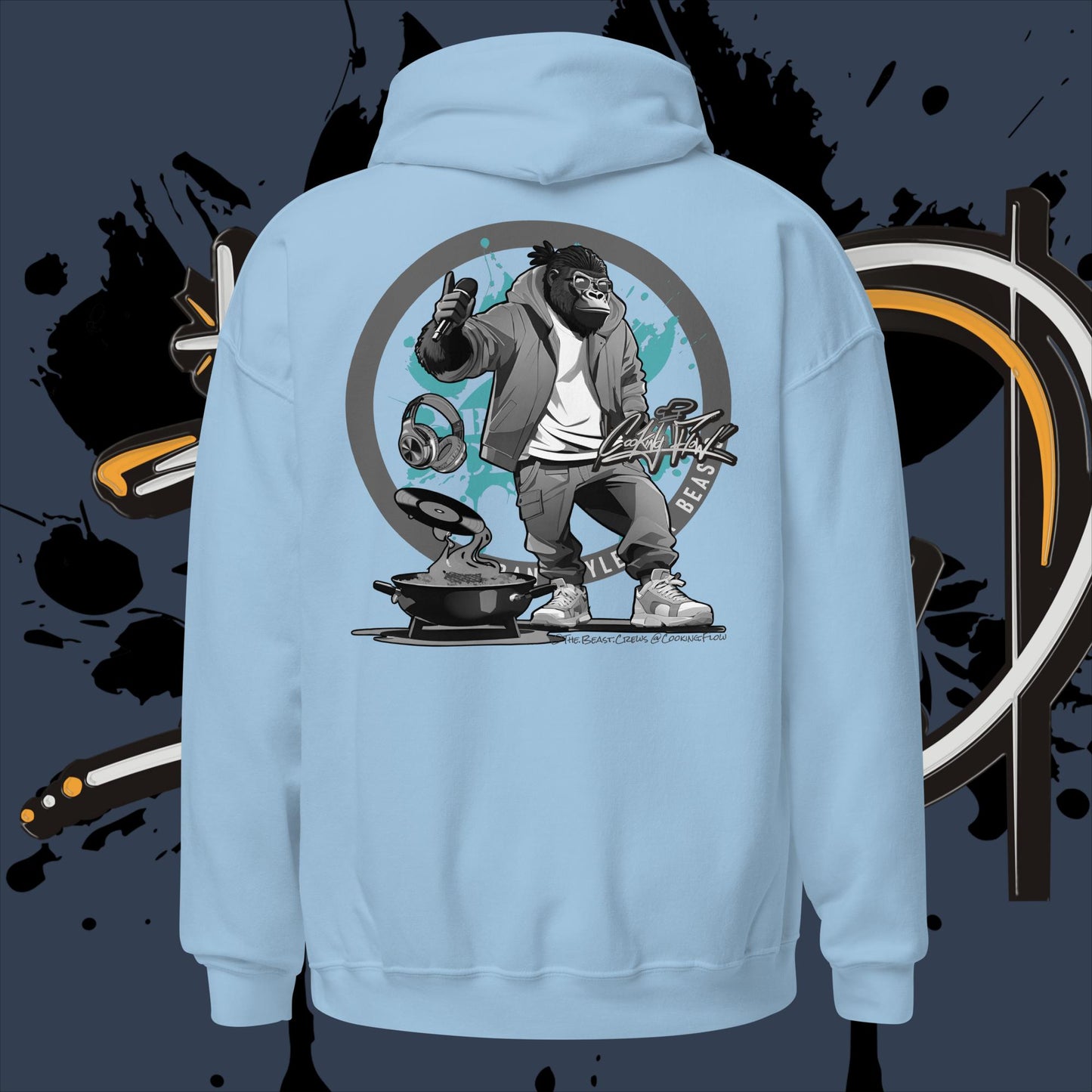 Cooking Flow Grayscale - Unisex Hoodie