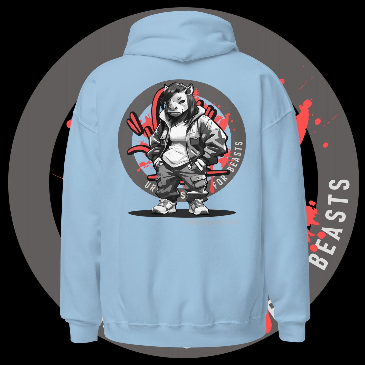 Rhino Queen Grayscale - Unisex Hoodie