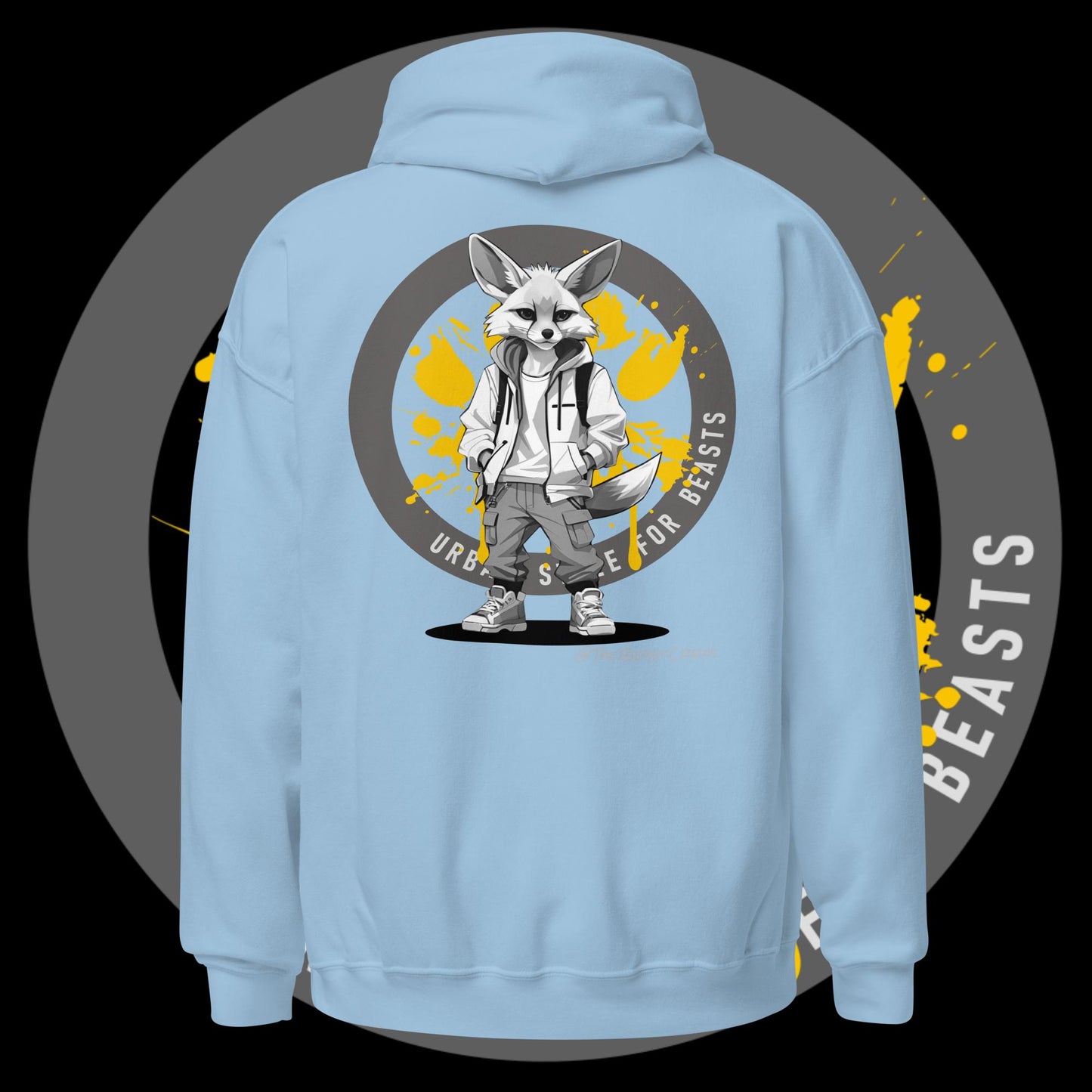 Unisex Hoodie - Fenec Fox Grayscale