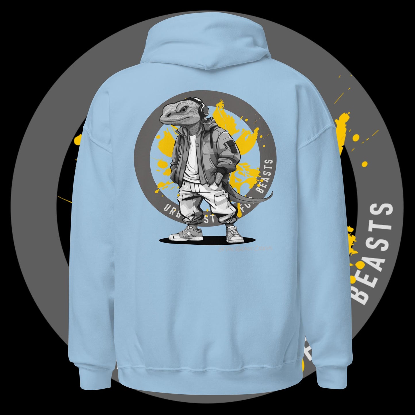 Unisex Hoodie - Monitor Lizard Grayscale