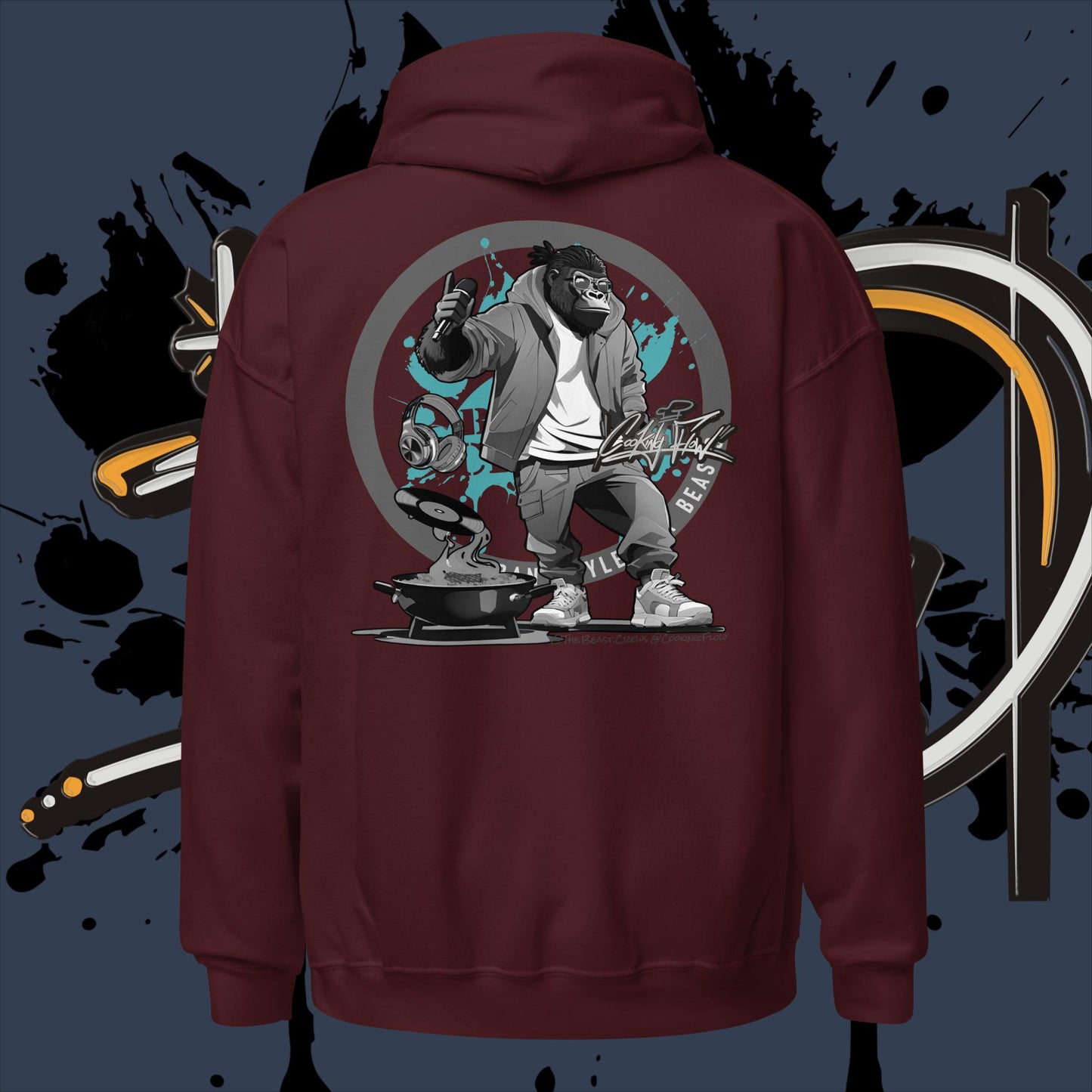 Cooking Flow Grayscale - Unisex Hoodie