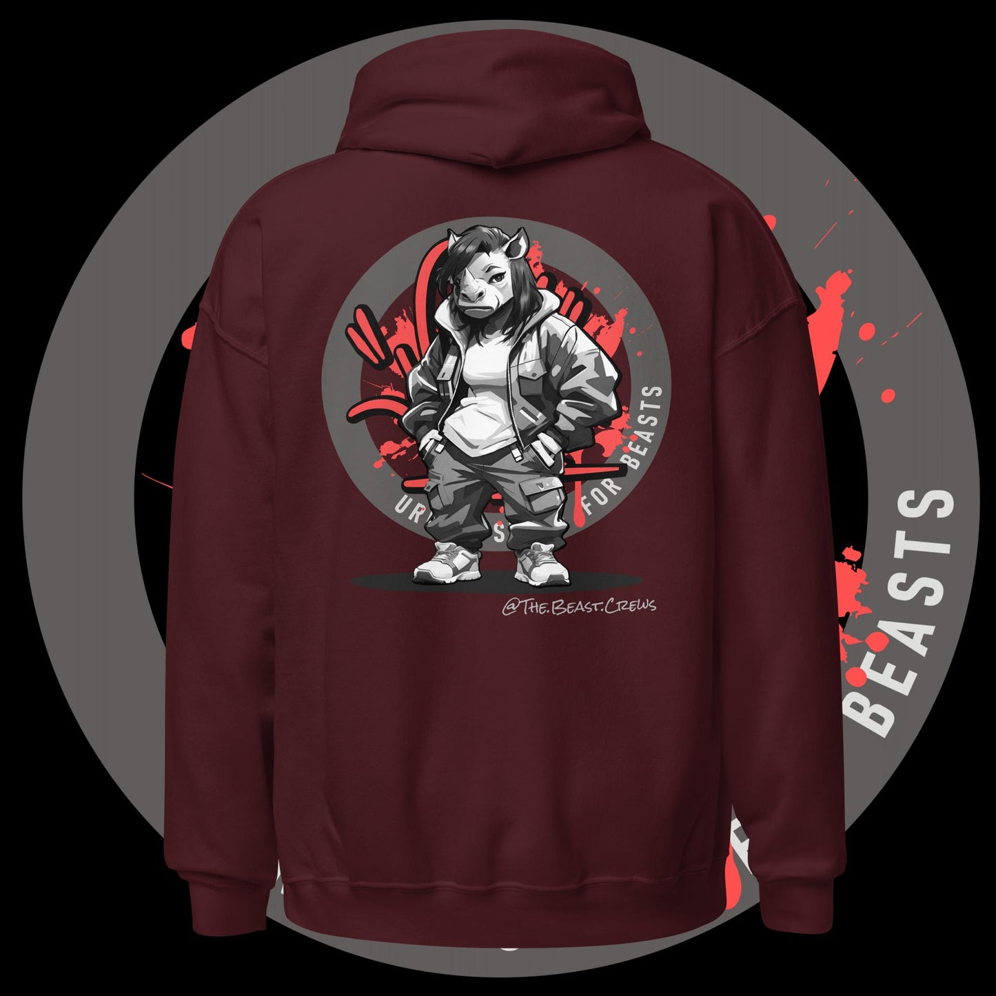 Rhino Queen Grayscale - Unisex Hoodie
