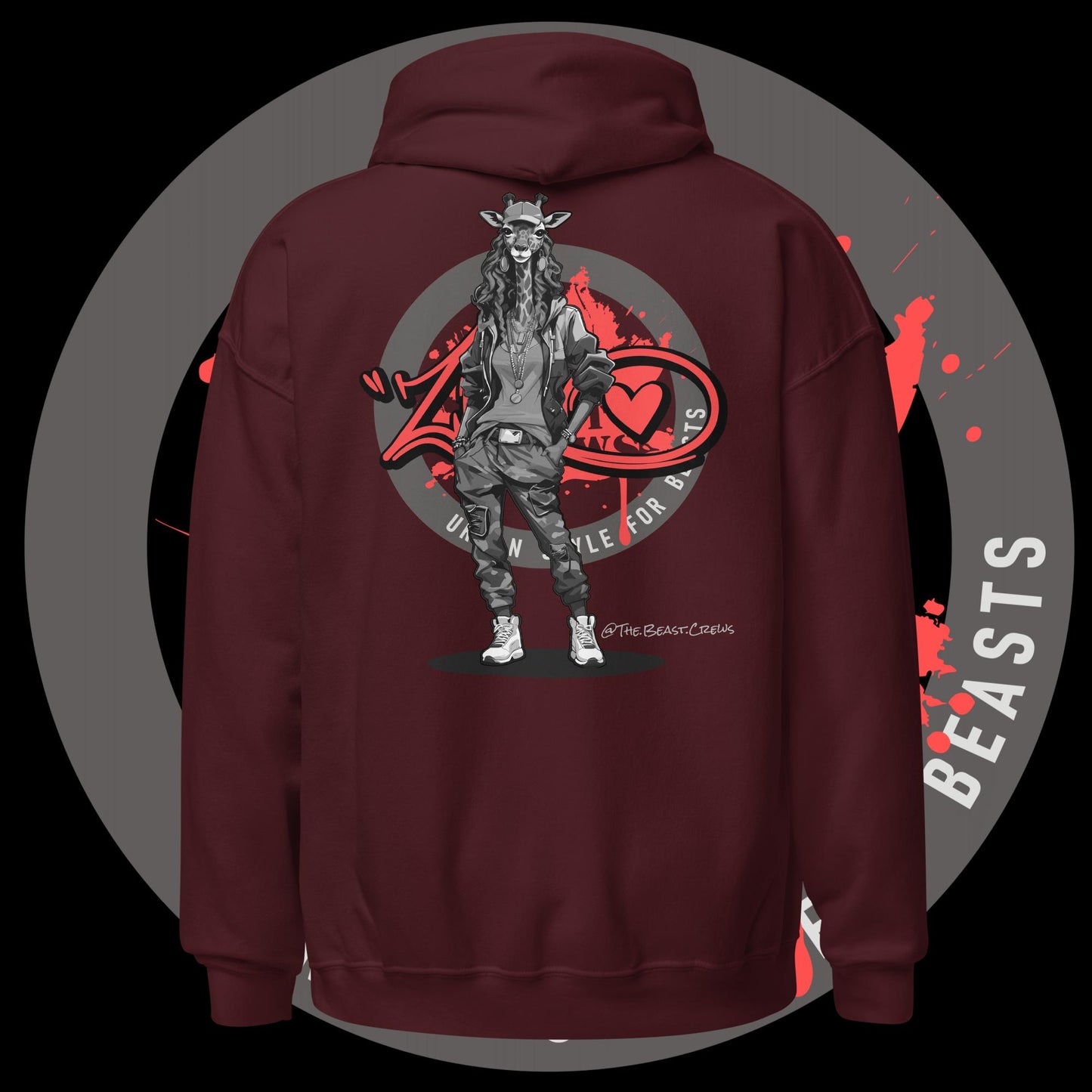 Giraffe Queen Grayscale - Unisex Hoodie