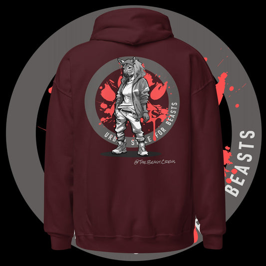 Zebra Queen Grayscale -Unisex Hoodie