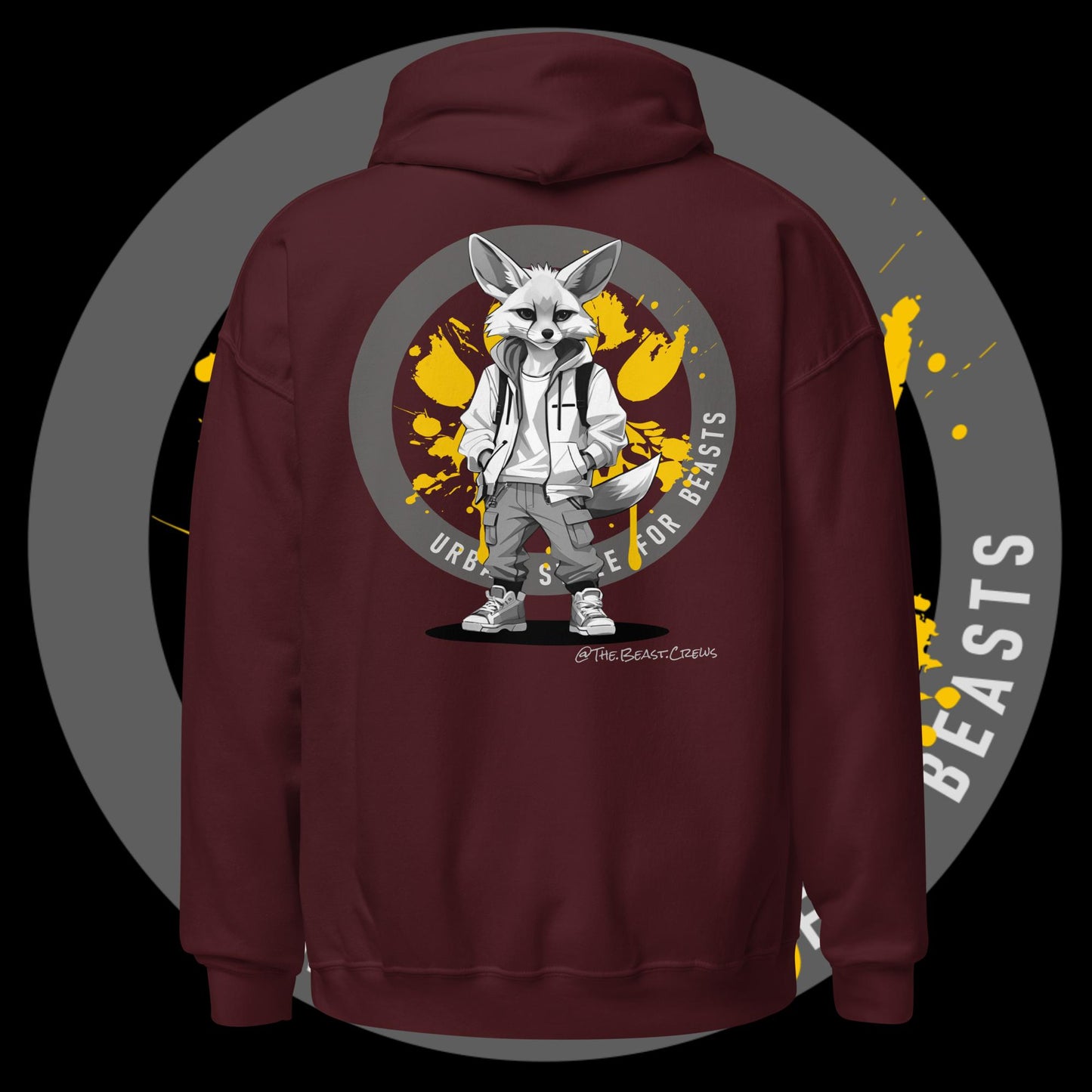 Unisex Hoodie - Fenec Fox Grayscale