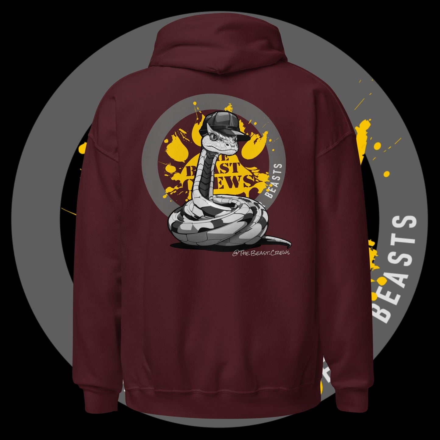 Unisex Hoodie - Horned Viper Grayscale