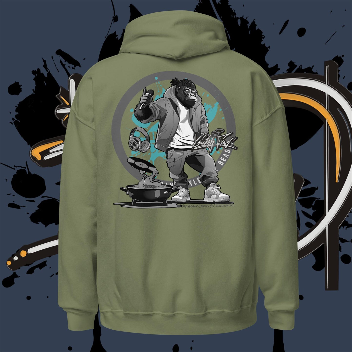 Cooking Flow Grayscale - Unisex Hoodie