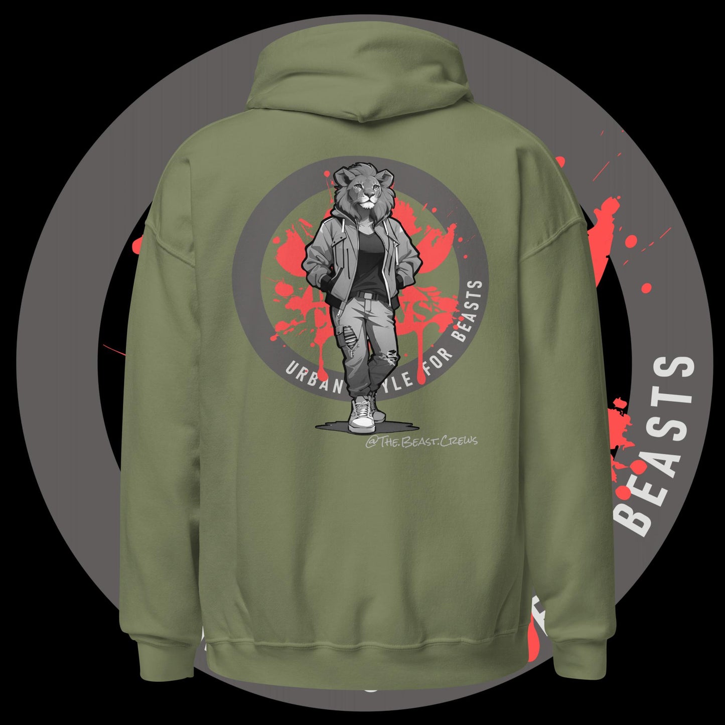 Lioness Queen Grayscale - Unisex Hoodie