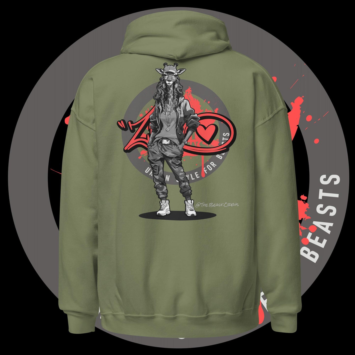 Giraffe Queen Grayscale - Unisex Hoodie