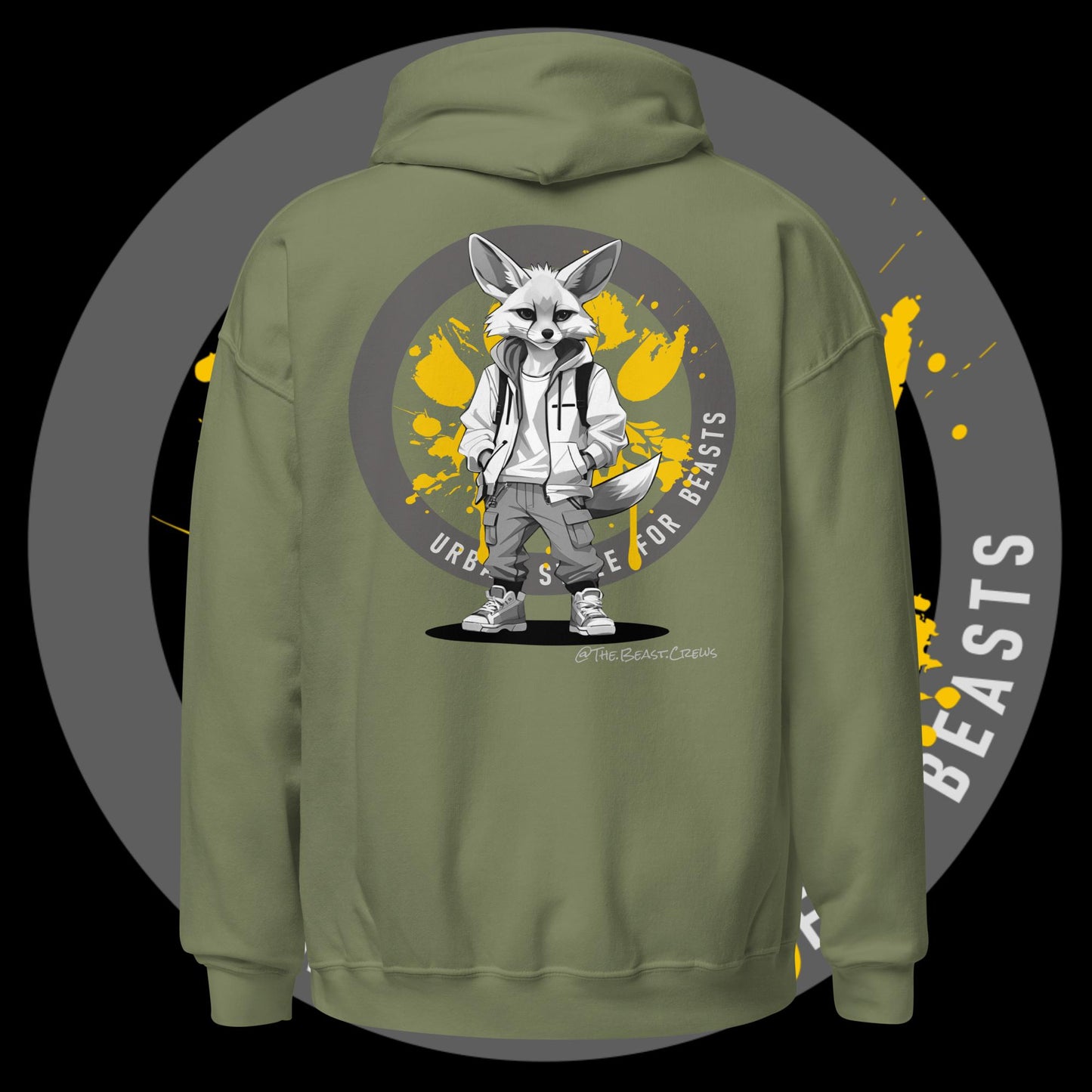 Unisex Hoodie - Fenec Fox Grayscale