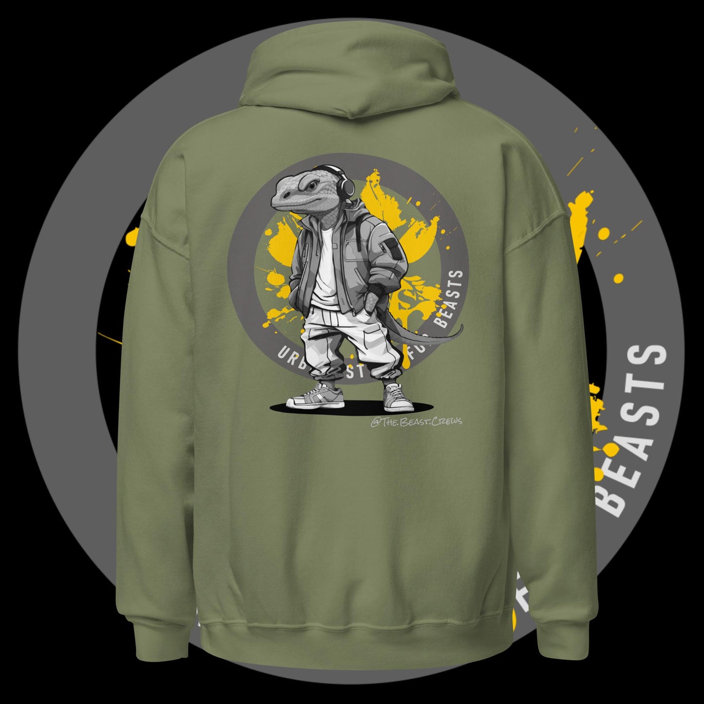 Unisex Hoodie - Monitor Lizard Grayscale