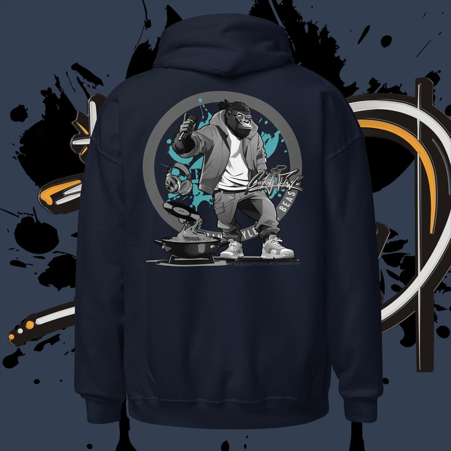 Cooking Flow Grayscale - Unisex Hoodie