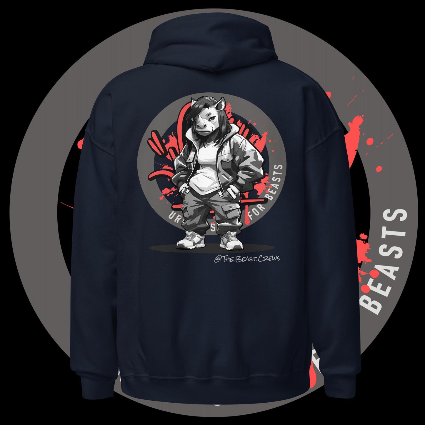 Rhino Queen Grayscale - Unisex Hoodie