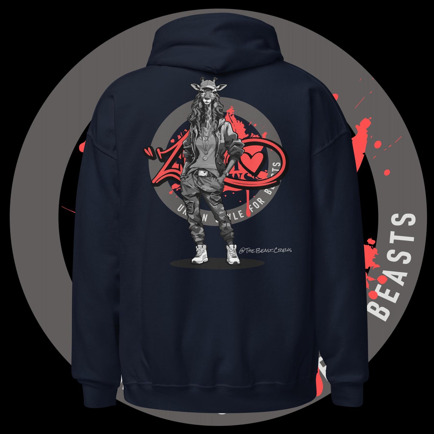 Giraffe Queen Grayscale - Unisex Hoodie