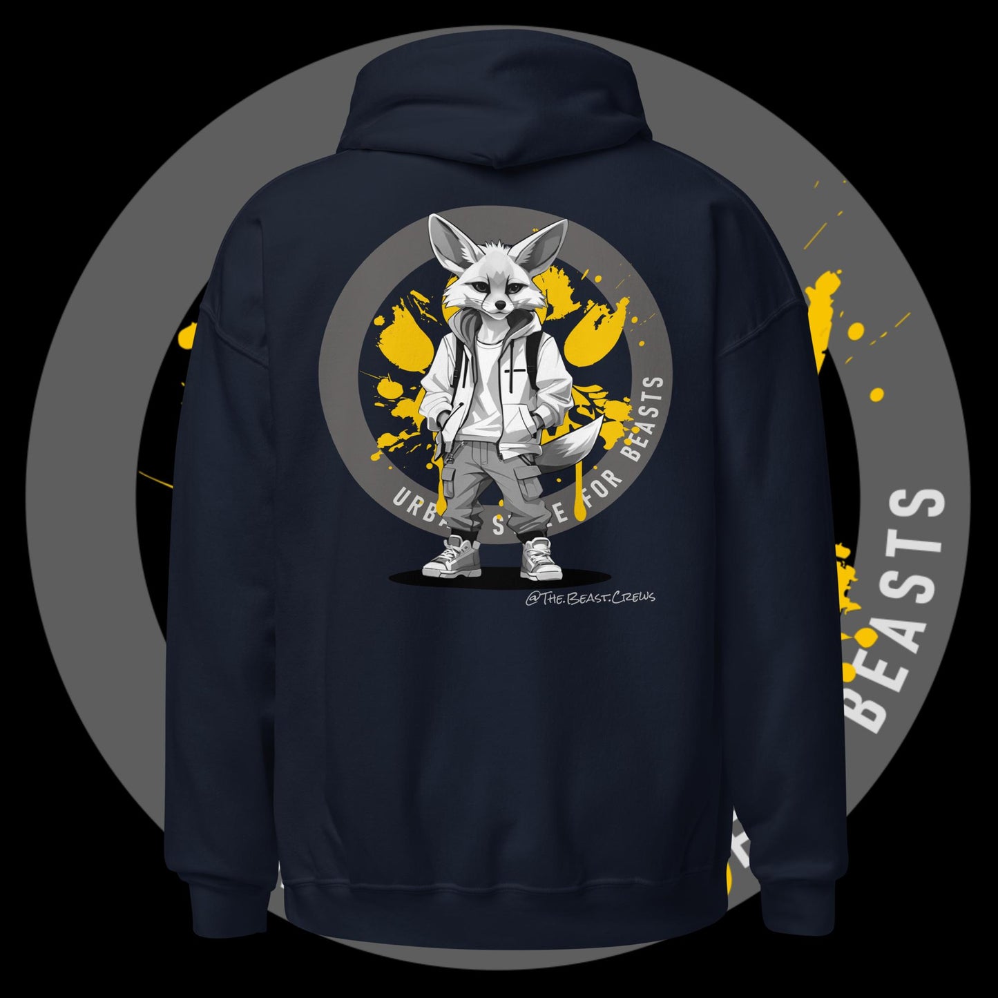 Unisex Hoodie - Fenec Fox Grayscale