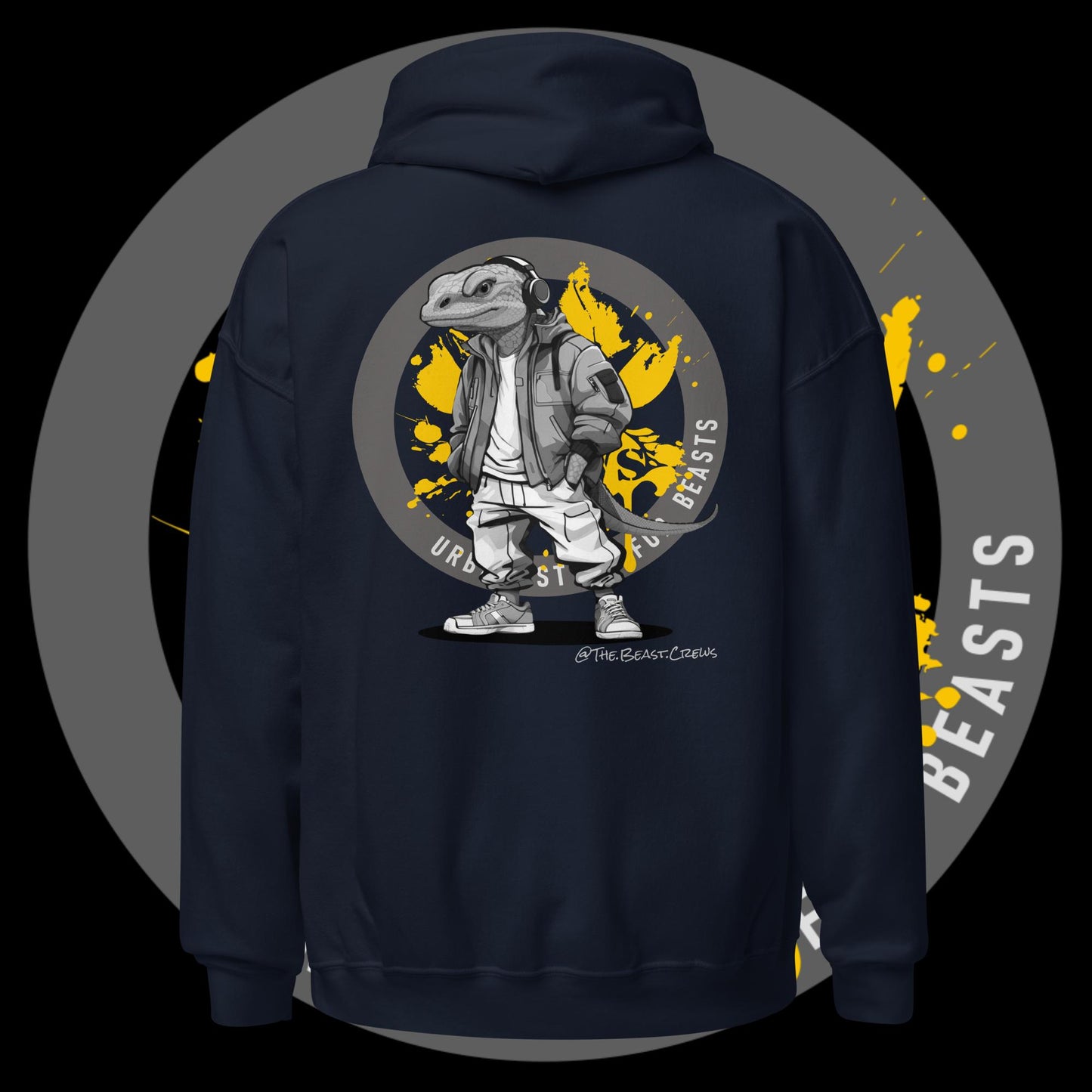 Unisex Hoodie - Monitor Lizard Grayscale