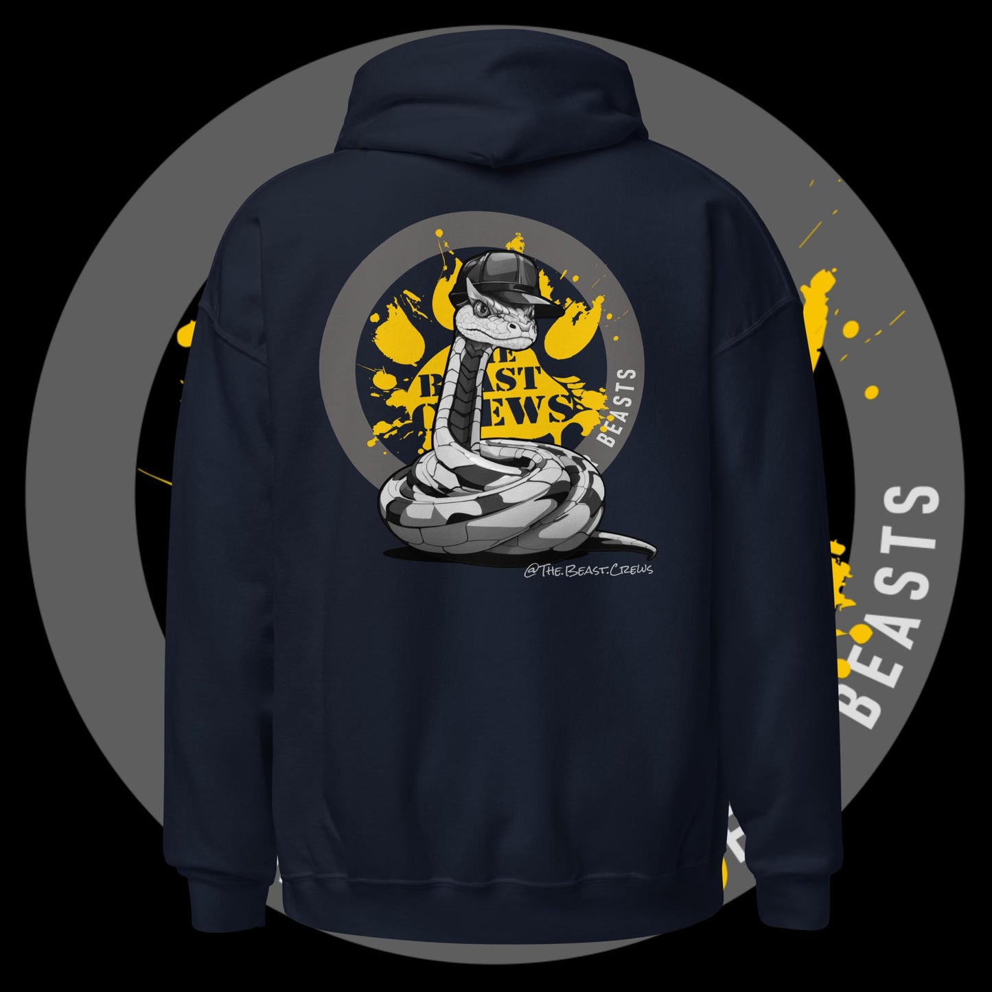 Unisex Hoodie - Horned Viper Grayscale