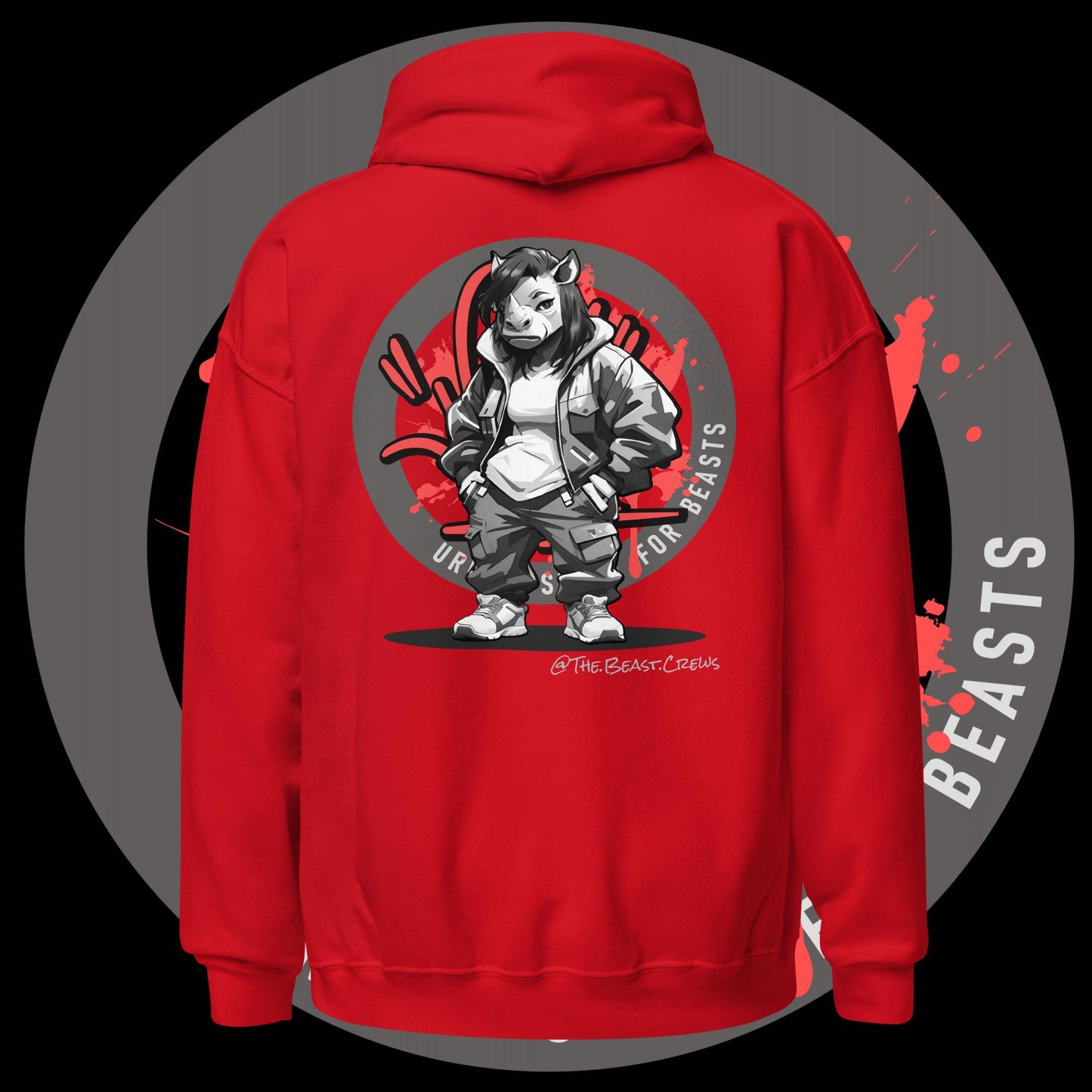 Rhino Queen Grayscale - Unisex Hoodie