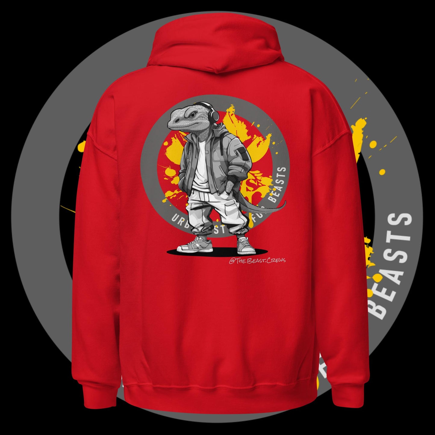 Unisex Hoodie - Monitor Lizard Grayscale