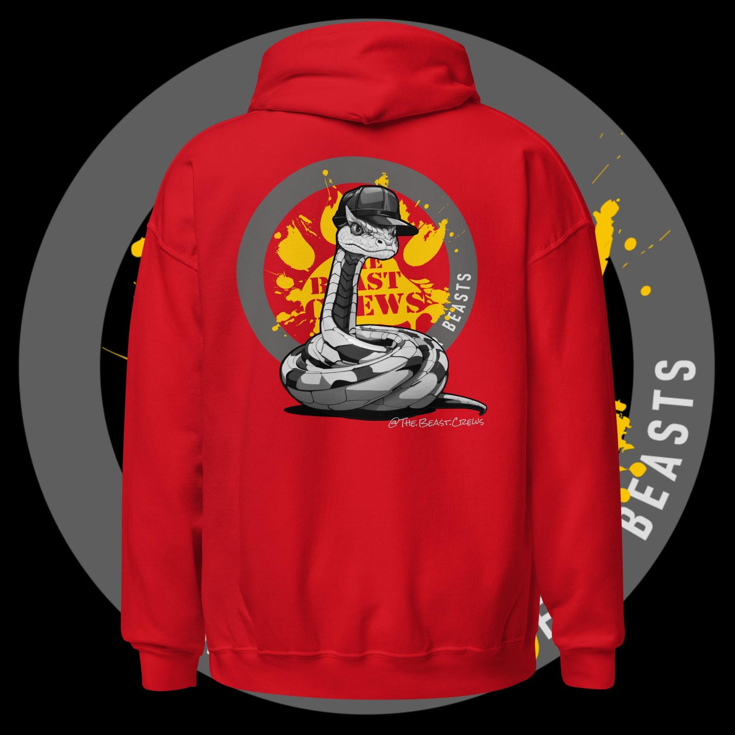 Unisex Hoodie - Horned Viper Grayscale