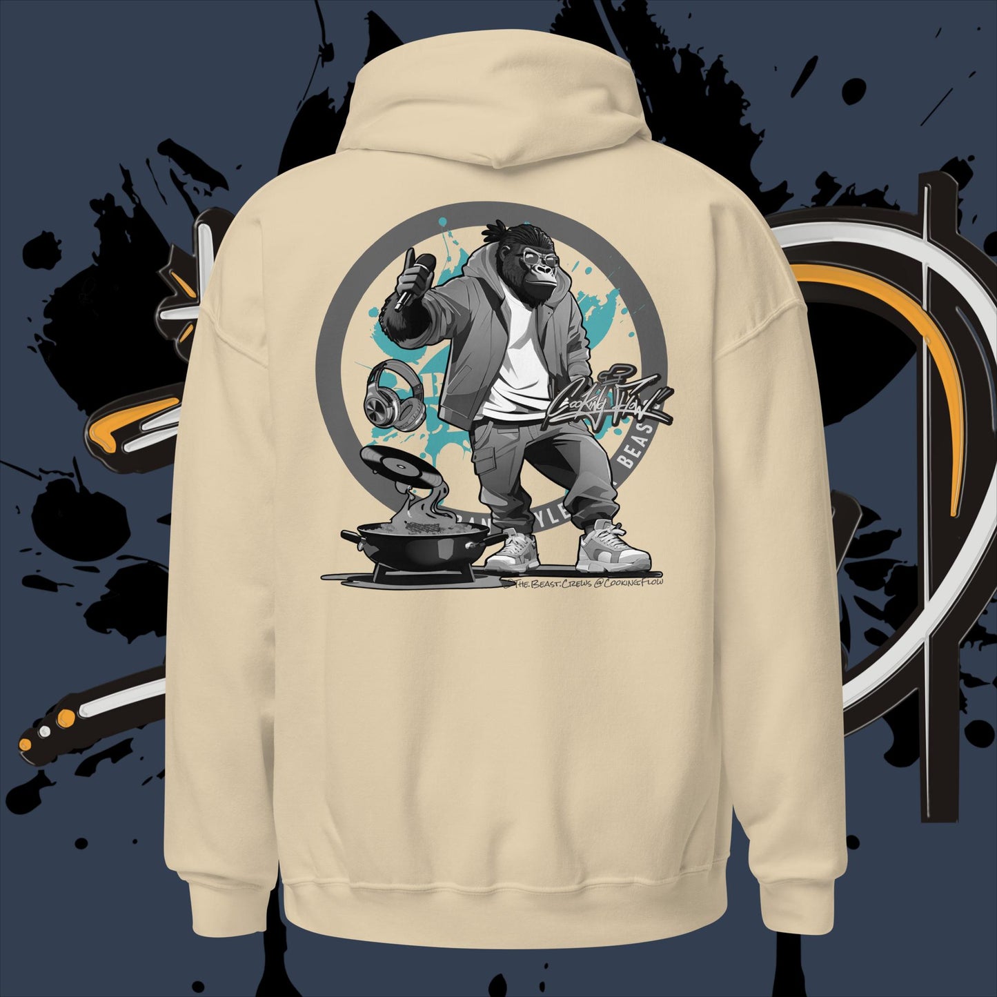 Cooking Flow Grayscale - Unisex Hoodie