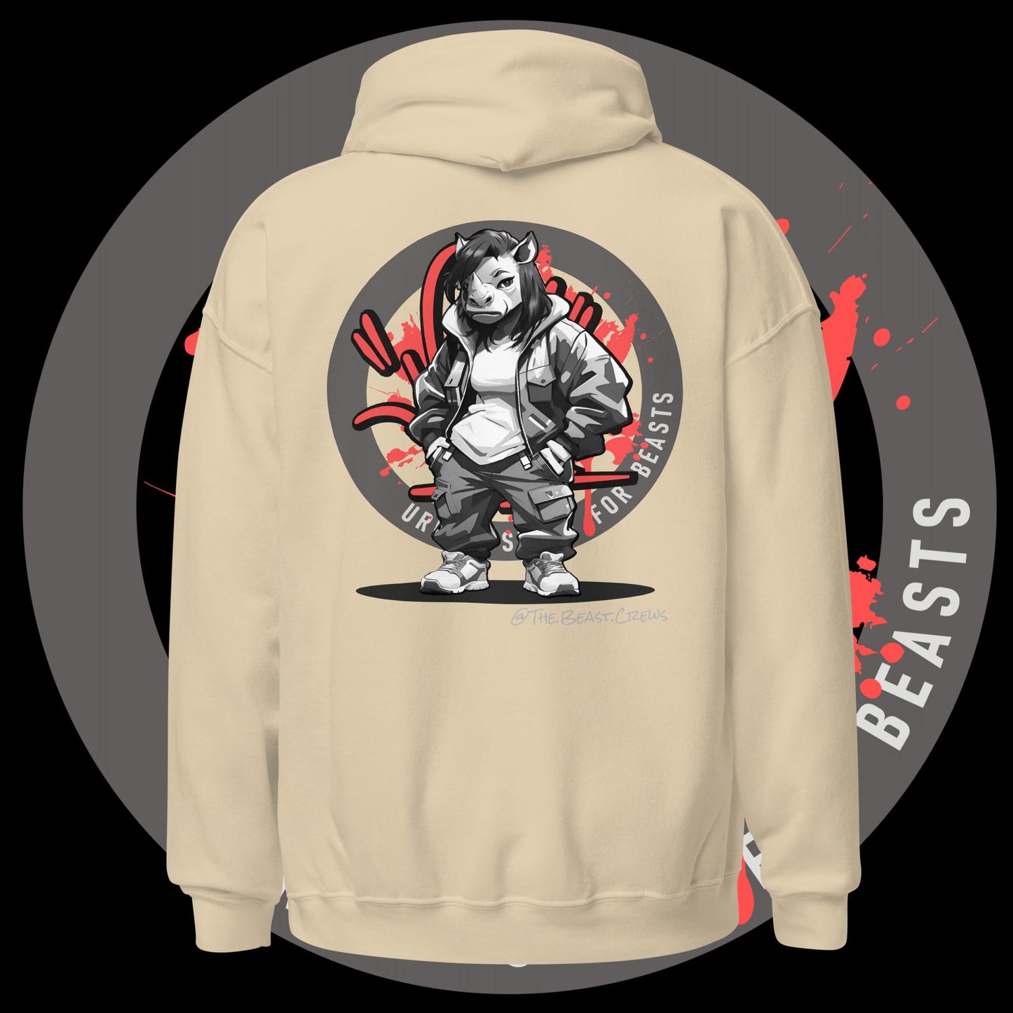 Rhino Queen Grayscale - Unisex Hoodie