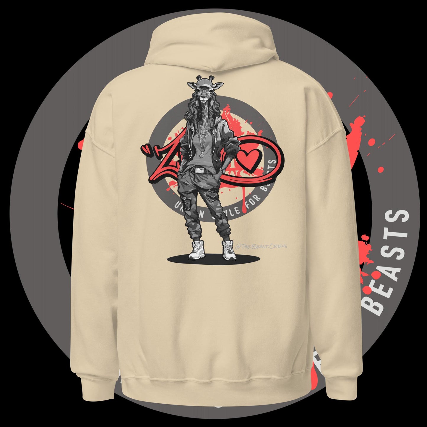 Giraffe Queen Grayscale - Unisex Hoodie