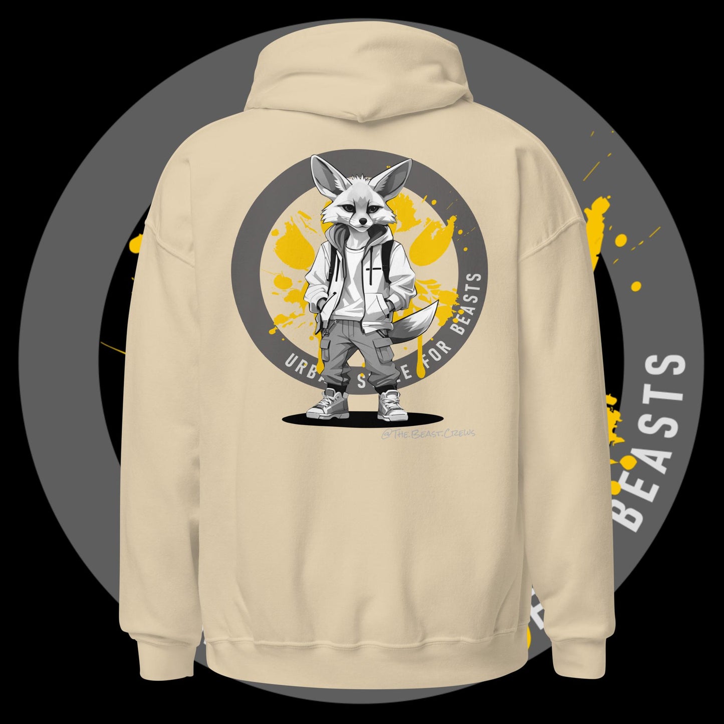 Unisex Hoodie - Fenec Fox Grayscale