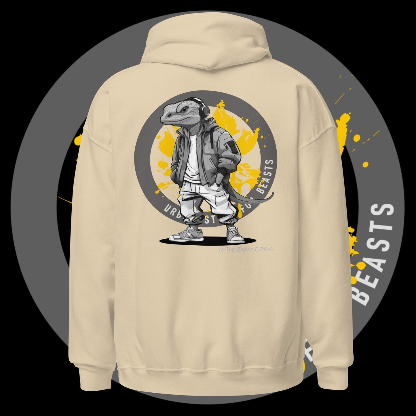 Unisex Hoodie - Monitor Lizard Grayscale