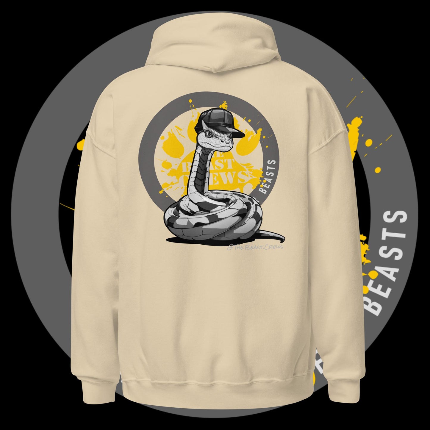 Unisex Hoodie - Horned Viper Grayscale