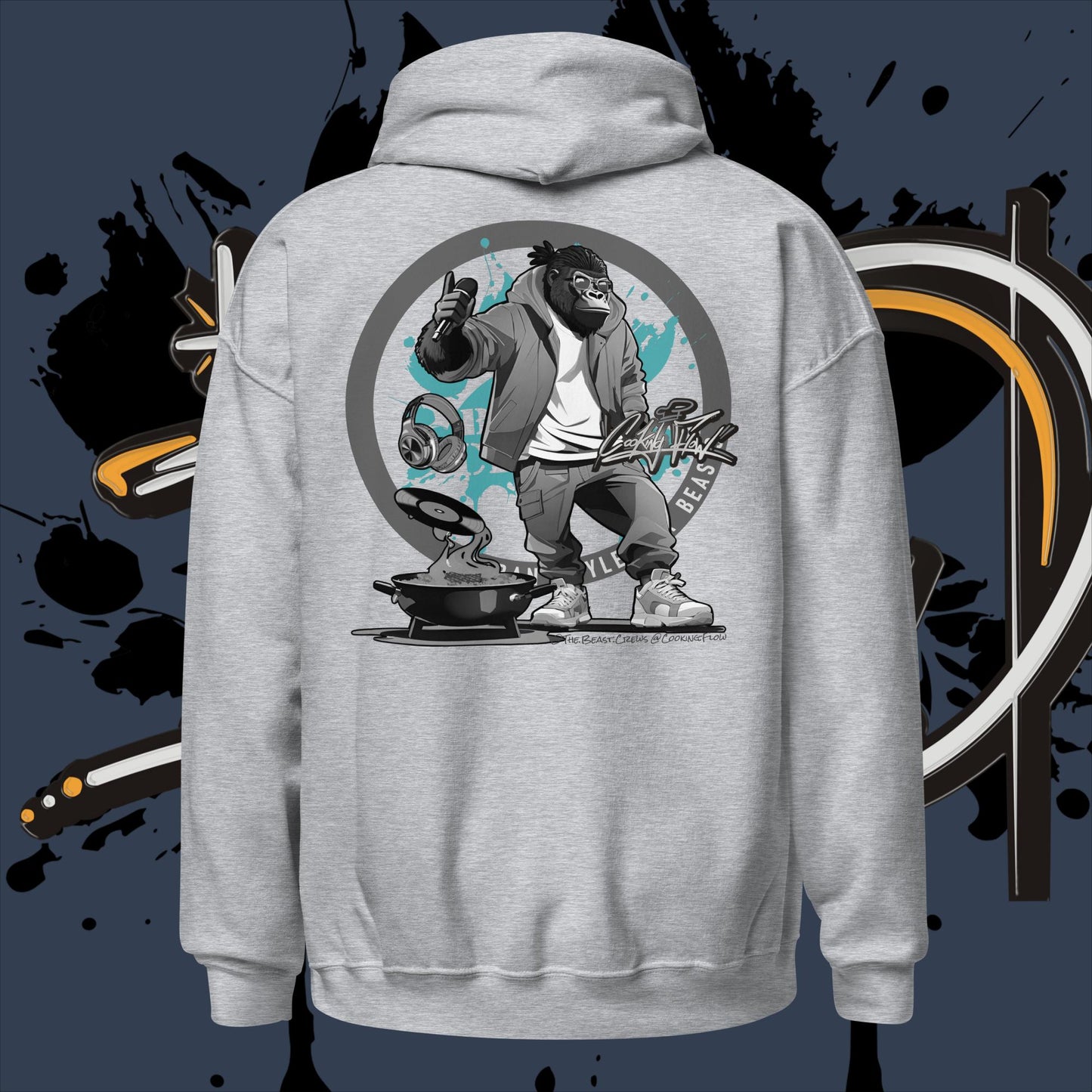 Cooking Flow Grayscale - Unisex Hoodie