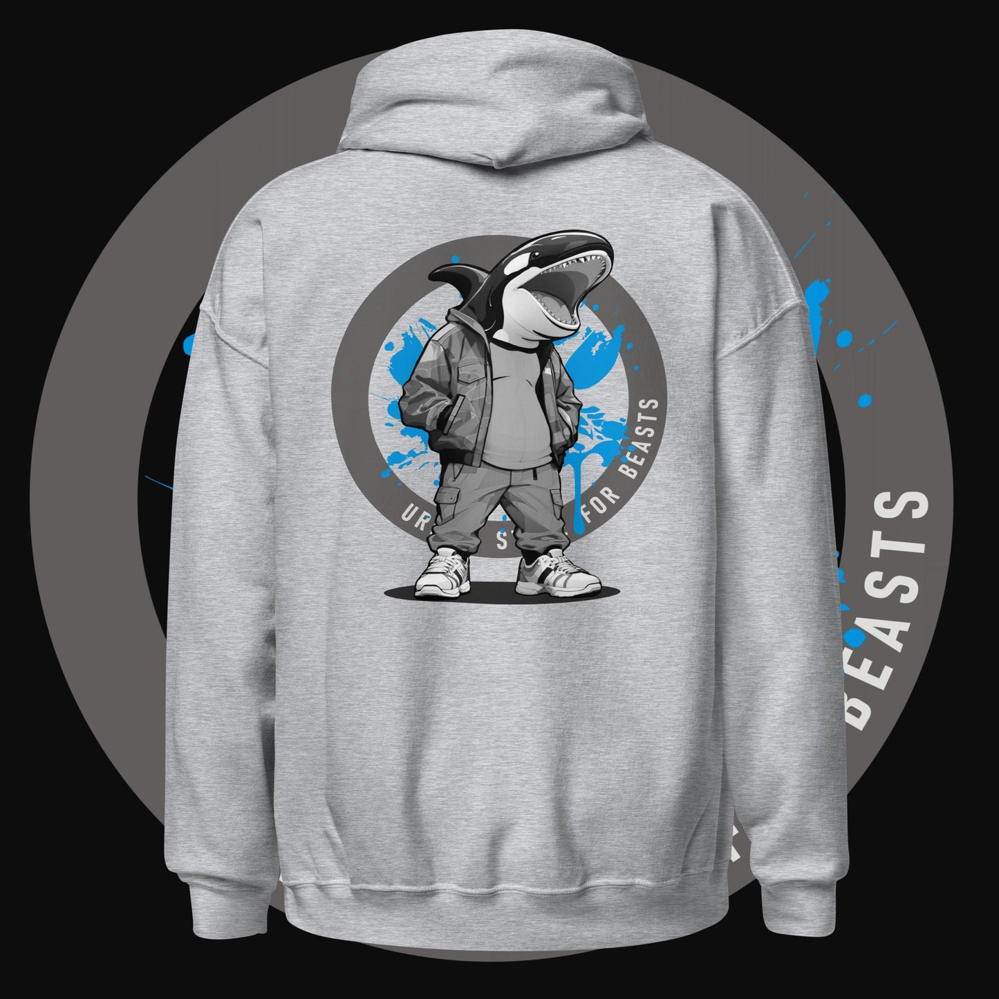 Killer Whale Grayscale - Unisex Hoodie